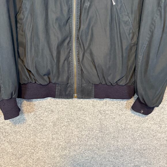 Faconnable Albert Goldberg Bomber Jacket Mens Large Blue Vintage Wool Ribbing - Picture 3 of 10